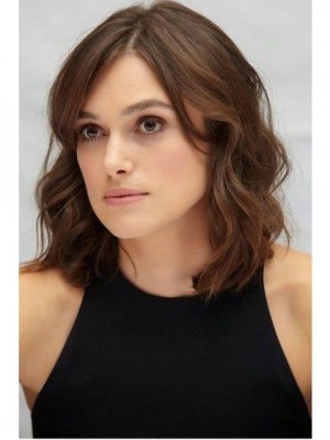 Stylish Keira Knightley Wavy Lace Front Remy Human Hair Wig